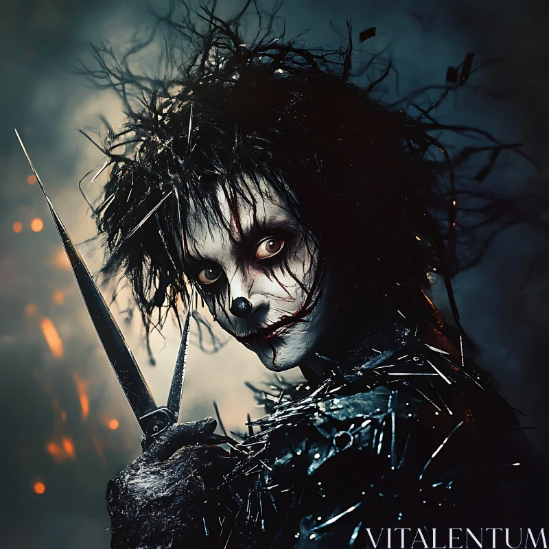 AI ART Scissorhands Character Portrait