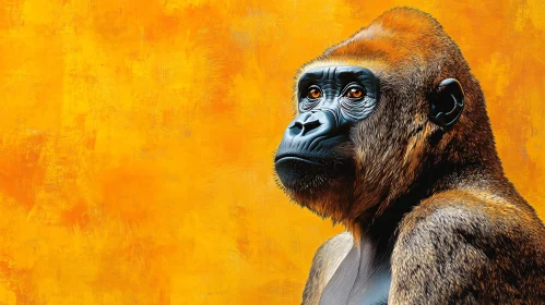 Artistic Gorilla Against Vibrant Backdrop