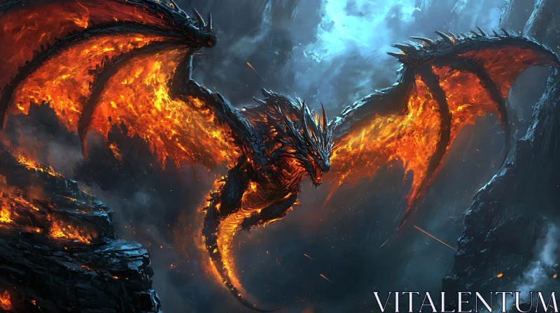 AI ART Dragon Ablaze: A Fantasy Creature Portrait