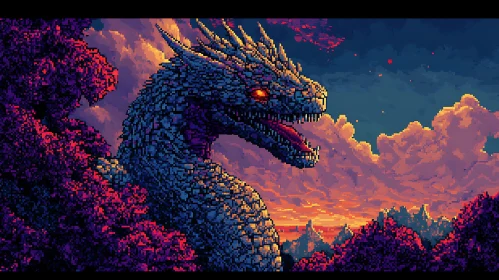 Fantasy Dragon Pixel Art Illustration