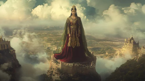 Regal Woman in Fantasy Landscape