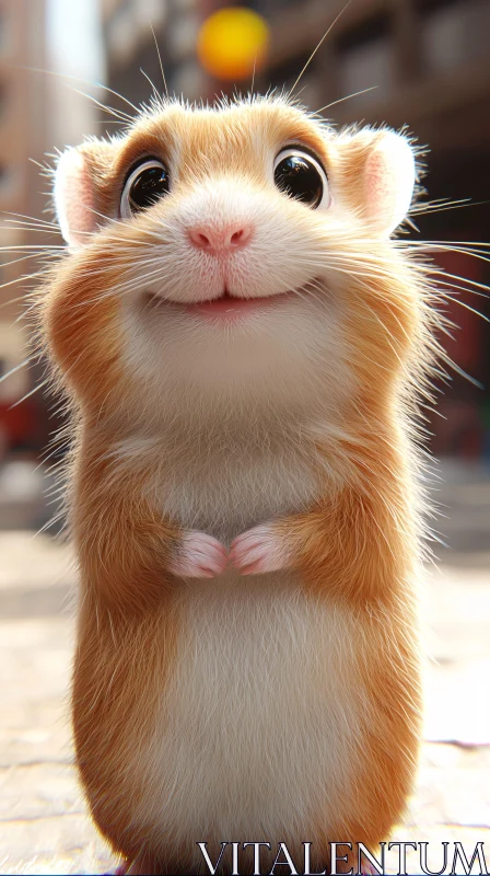 Adorable Furry Hamster AI Image