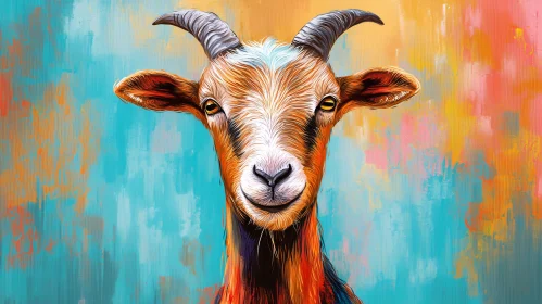 Vivid Goat Painting