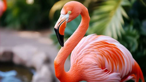 Pink Flamingo Bird Close-Up