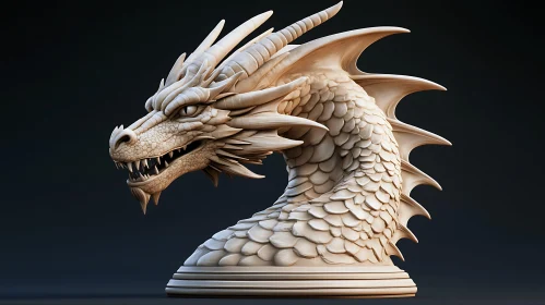 Detailed Dragon Sculpture with Fierce Gaze