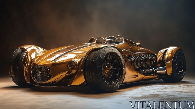 Innovative Golden Vehicle AI Image