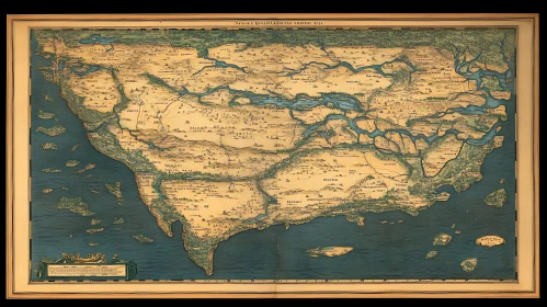 Antique Geographic Chart: A Vintage World View