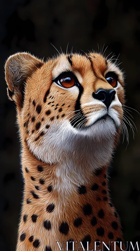 Cheetah Close-Up Wildlife Art AI Image