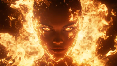 Female Figure Enveloped in Flames