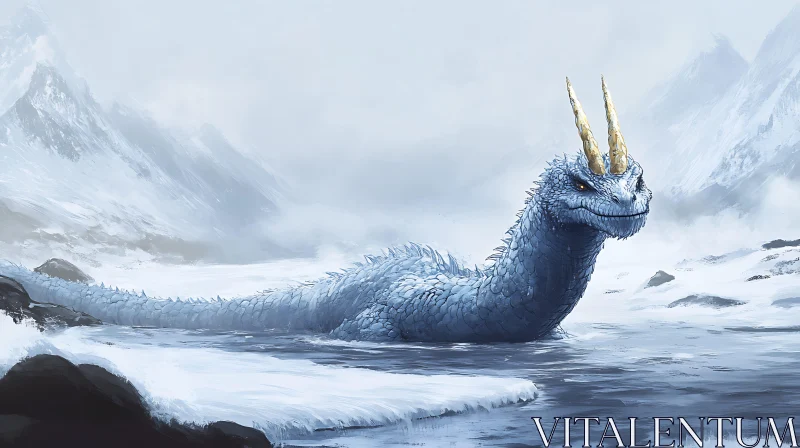 AI ART Frozen Dragon