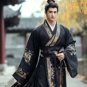 Portrait of a Man in Hanfu Clothing