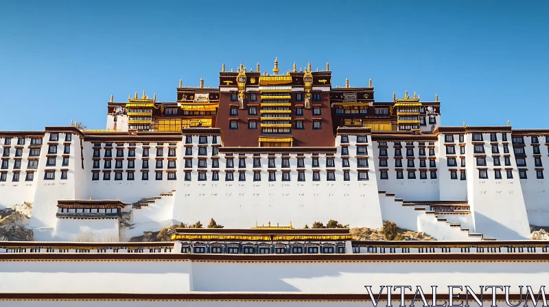 Majestic Potala Palace Under Blue Skies AI Image