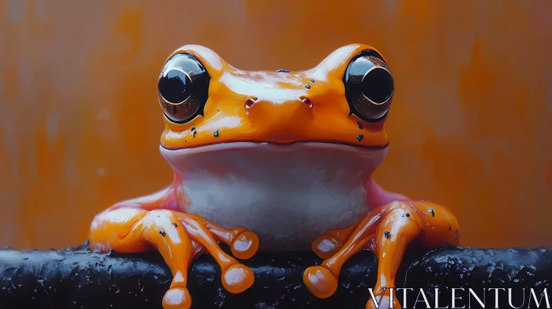 Vibrant Frog Close-Up AI Image