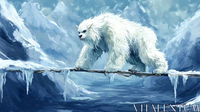 Snowy Yeti Portrait AI Image