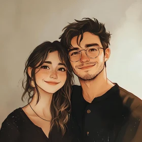 Affectionate Couple Smiling Portrait