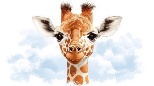 Playful Young Giraffe Portrait