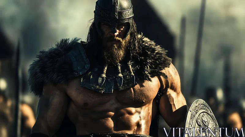 Viking Warrior with Shield AI Image