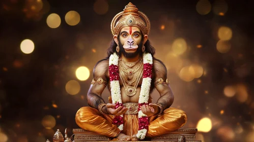 Serene Hanuman in Golden Light