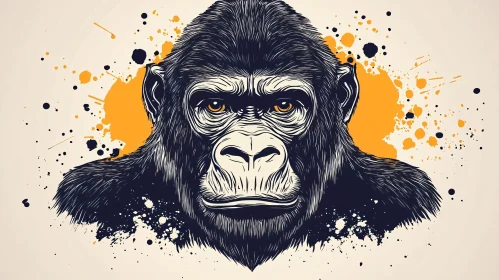 Wildlife Art: Gorilla in Abstract
