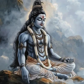 Shiva in Meditation: A Tranquil Deity Image