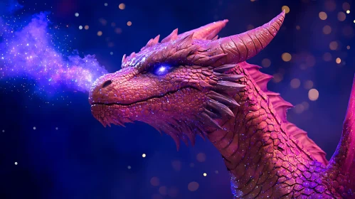 Fantasy Dragon with Magical Smoke