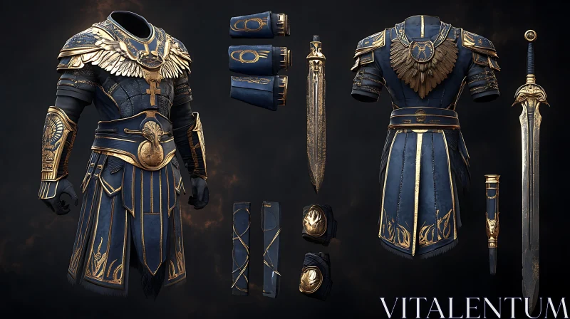 AI ART Regal Armor with Golden Embellishments