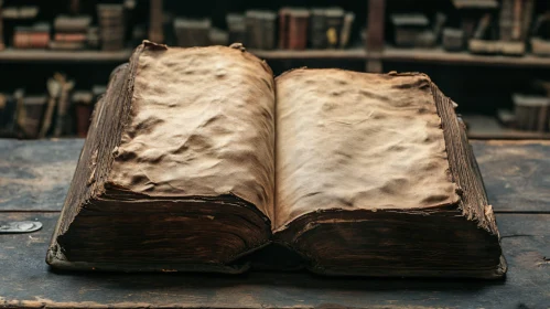 Aged Open Book Still Life