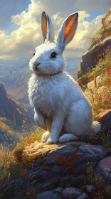 Serene Rabbit Amidst Mountains