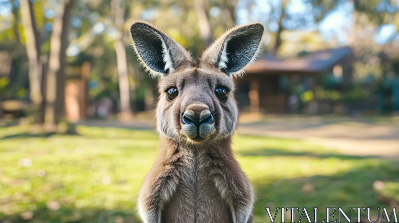 Kangaroo Portrait in Nature AI Image