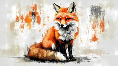 Fox in Artistic Brushstrokes