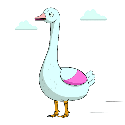 Cartoon Goose T-Shirt Design Illustration