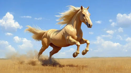 Golden Horse in Motion