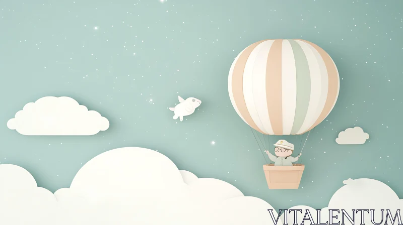 Whimsical Hot Air Balloon Art AI Image