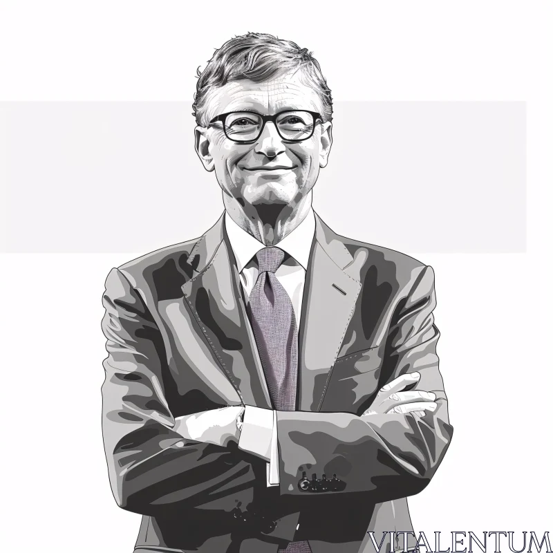 AI ART Illustration of Bill Gates in Suit