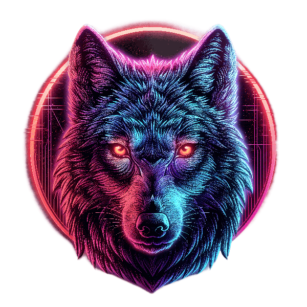 POD Design Abstract Neon Wolf Design