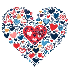Abstract Heart Collage