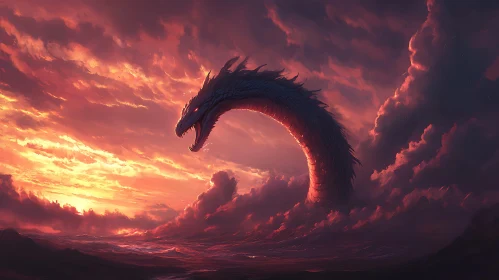 Sea Dragon Sunset: A Mythical Emergence