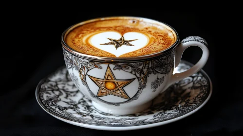 Occult Coffee: Latte with Pentagram Design