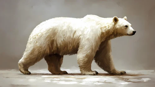 Artistic Polar Bear Amidst Snow