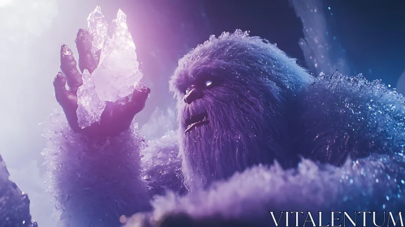 AI ART Icy Grip: A Yeti's Winter Tale