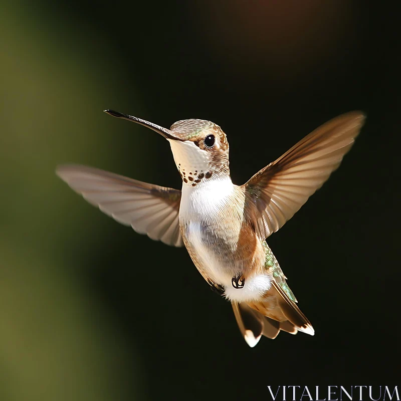 Hummingbird Flying, Bird Portrait AI Image