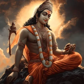 Divine Rama Amidst Celestial Clouds