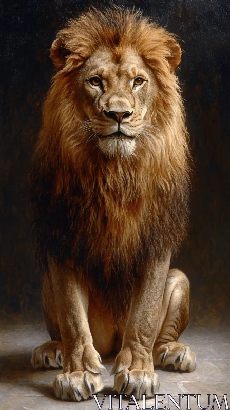 AI ART Regal Lion with Magnificent Mane