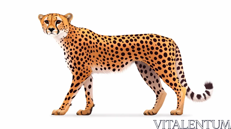 Cheetah on White Background AI Image