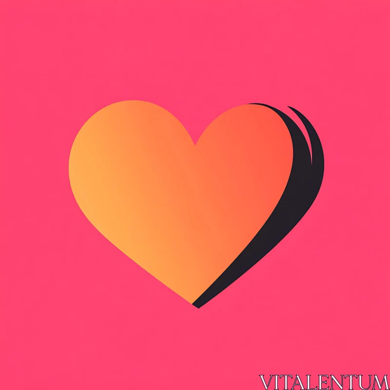 Minimalist Heart Graphic with Color Gradient AI Image