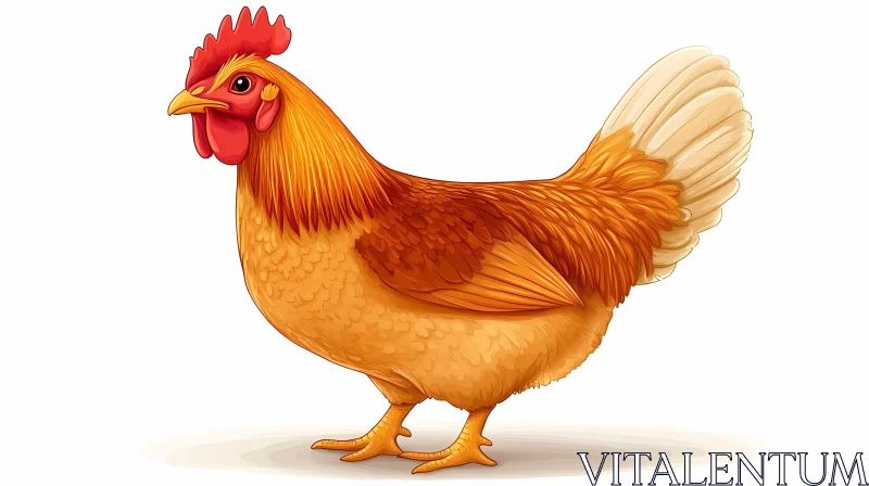 Stylized Hen Artwork AI Image