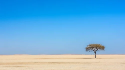 Lonely Tree Amidst Desert Expanse