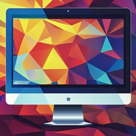 Modern Abstract Art on Monitor