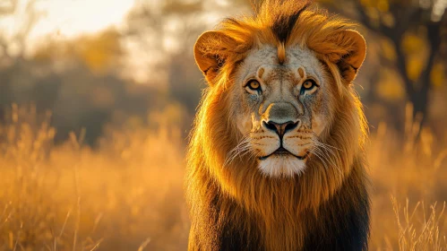 Regal Lion Prowling the Plains
