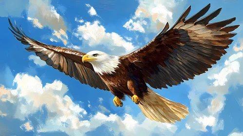 Eagle in Flight Illustration